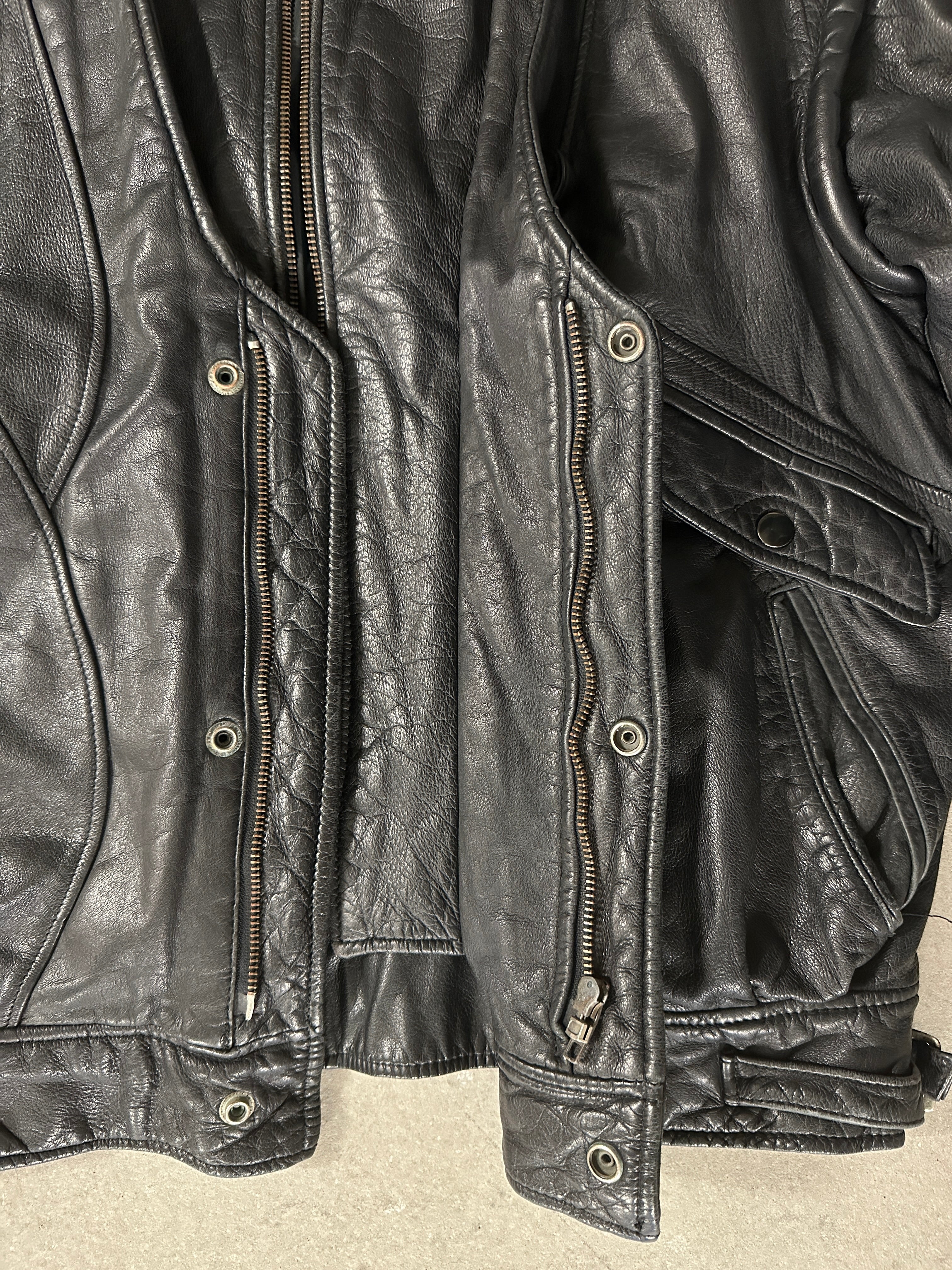 1980s DOUBLE LAYER LEATHER BIKER JACKET