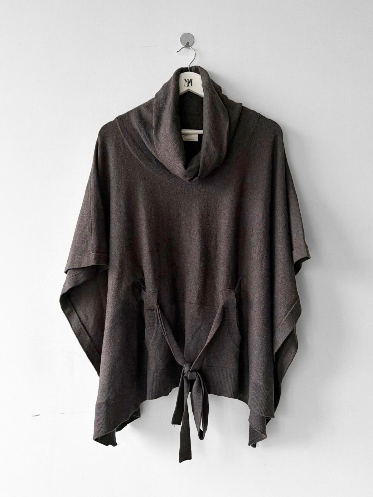 TRUSSARDI - 2000s PONCHO JUMPER WITH WAIST TIE