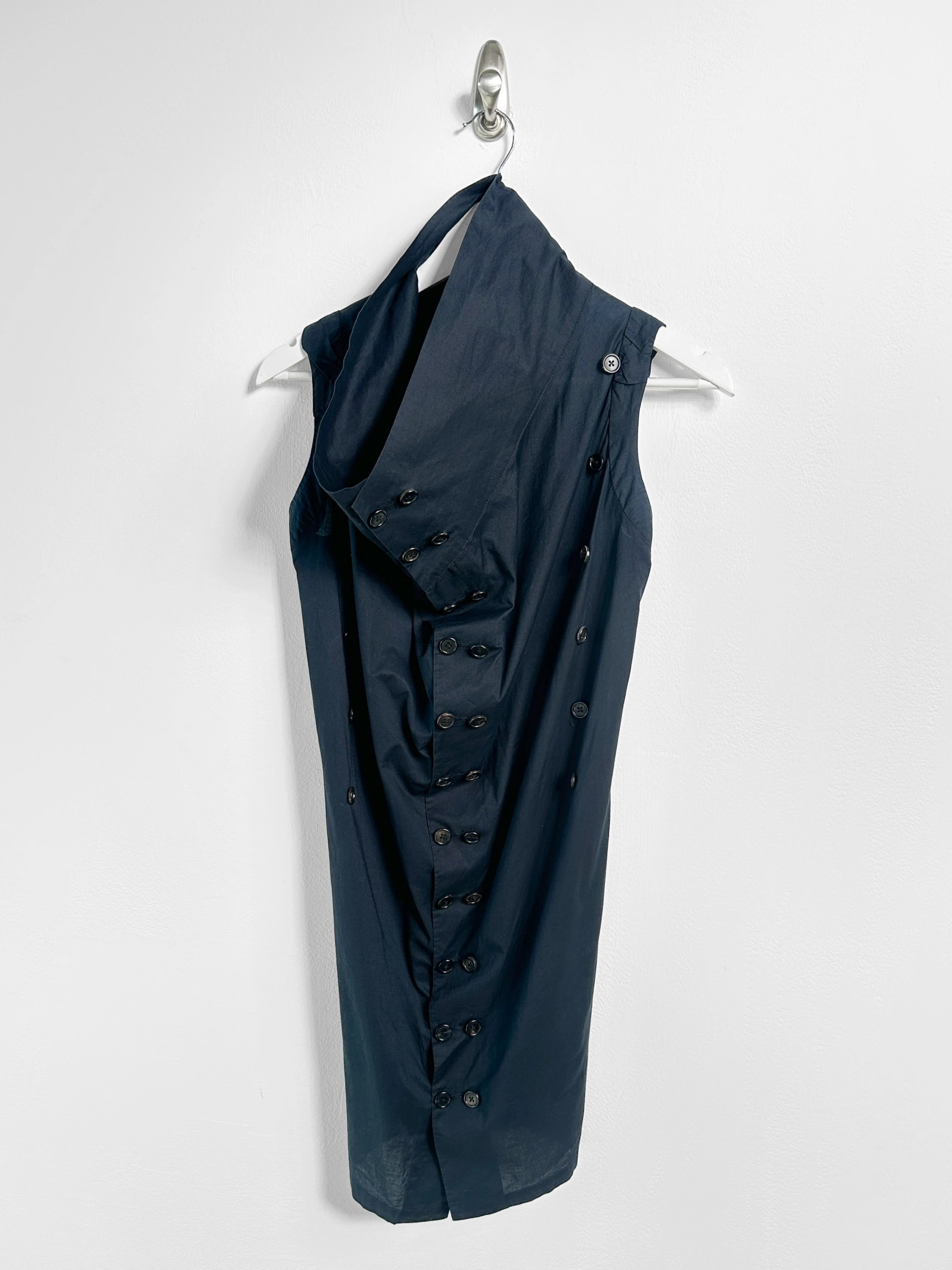 ANN DEMEULEMEESTER - F/W 2009 TRIPLE BUTTON DETAILING COTTON DRESS