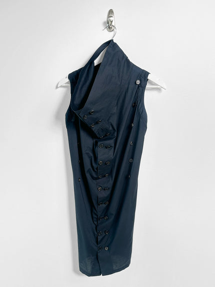 ANN DEMEULEMEESTER - F/W 2009 TRIPLE BUTTON DETAILING COTTON DRESS