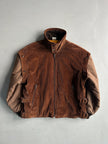 ITALIAN LABEL 1980s PANELED CORDUROY BOMBER JACKET WITH CONTRASTING SLEEVE