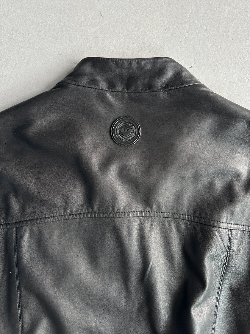 EMPORIO ARMANI - S/S 2009 ASYMMETRIC DOUBLE ZIP SOFT LEATHER JACKET