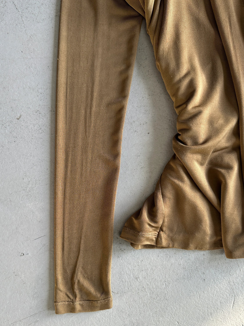 JEAN PAUL GAULTIER SOLEIL - 1990s STRETCH LONG SLEEVE TOP WITH BONDAGE STRAPS AT BACK