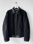 ANDREW MACKENZIE - early 2000s BIKER JACKET WITH LEATHER DETAILS