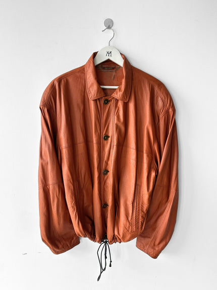 LA MATTA - 1980s SOFT LEATHER JACKET WITH DRAWSTRING HEM