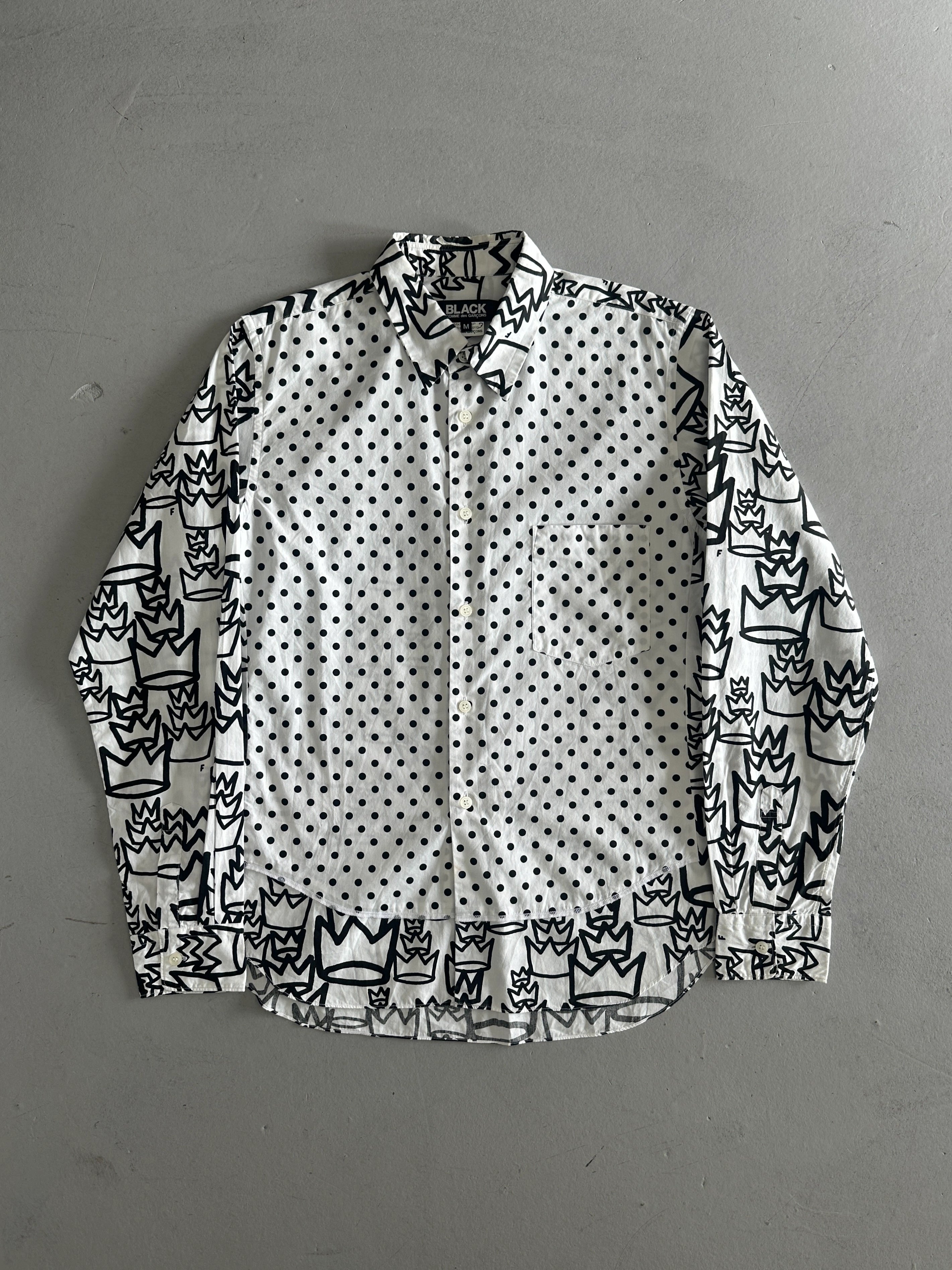 COMME DES GARÇONS - S/S 2013 POLKA DOTS FRONT PRINTED LONG SLEEVE SHIRT
