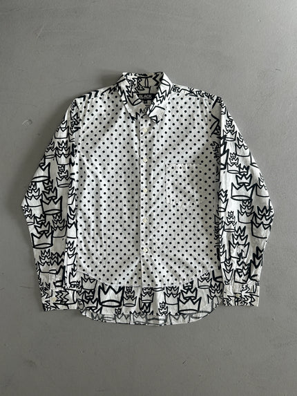 COMME DES GARÇONS - S/S 2013 POLKA DOTS FRONT PRINTED LONG SLEEVE SHIRT