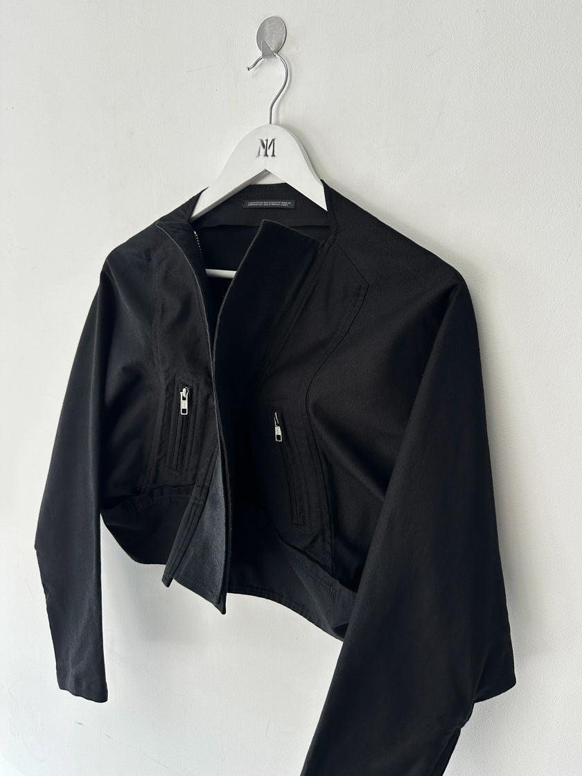 YOHJI YAMAMOTO - S/S 2014 CROPPED JACKET WITH SCULPTURAL LAPELS
