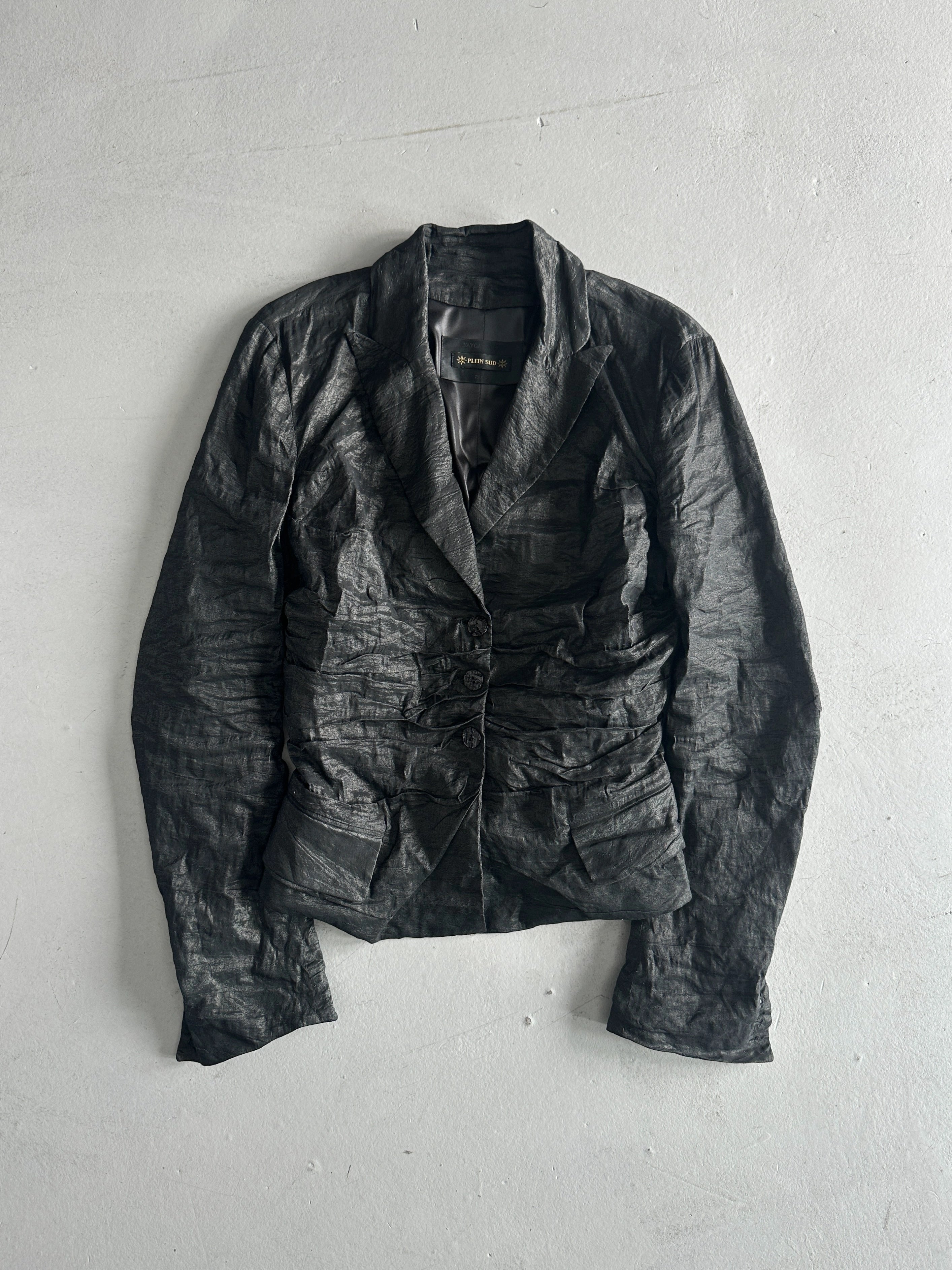 PLEIN SUD - 1990s RUCHED FRONT AND BACK METALLIC BLAZER