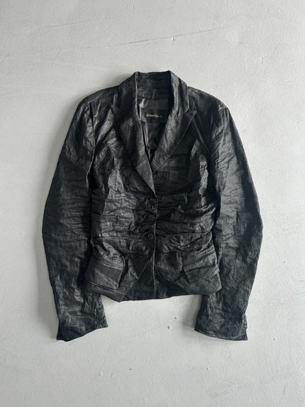 PLEIN SUD - 1990s RUCHED FRONT AND BACK METALLIC BLAZER