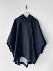 ITALIAN LABEL - SAMPLE OVERSIZED HOODED CAPE JACKET WITH MESH UNDERLAYER