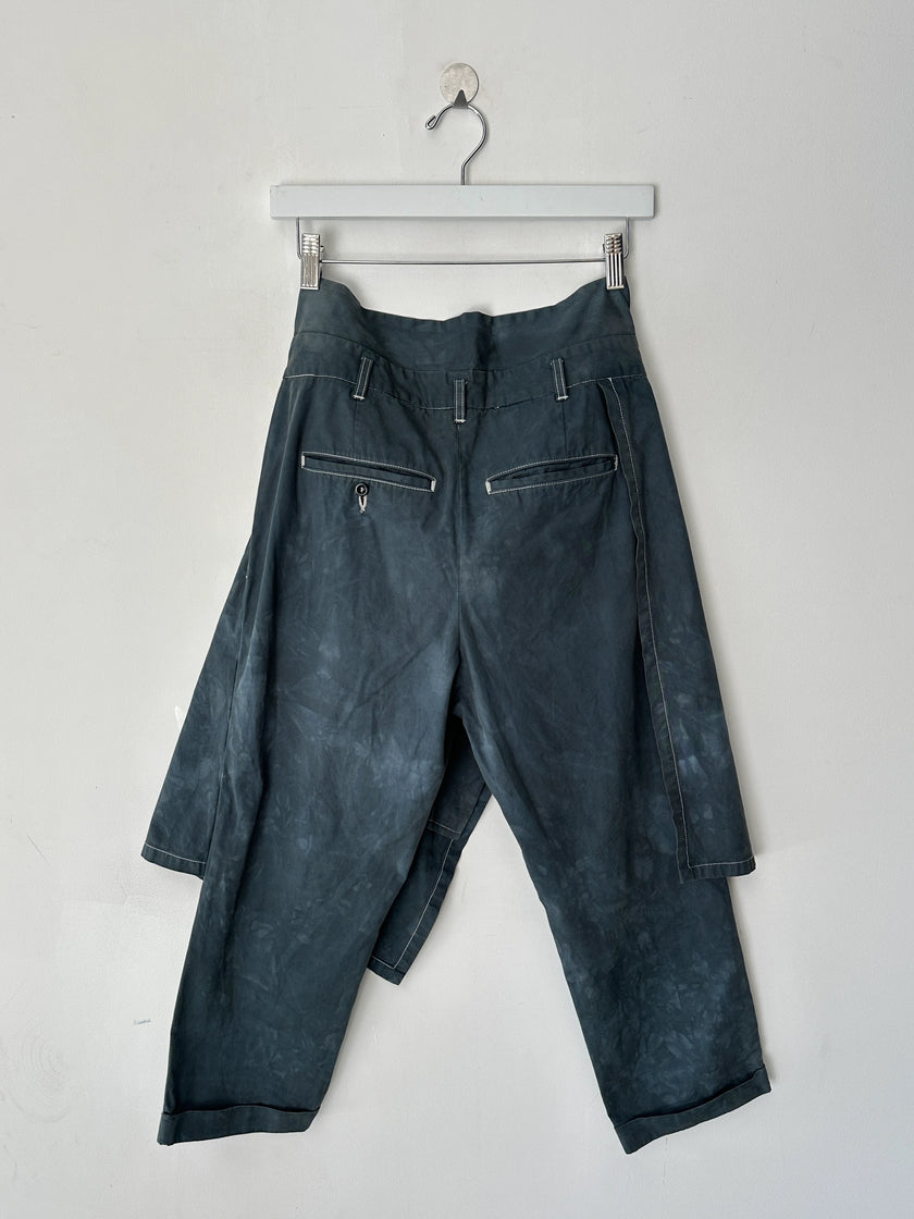JAPANESE LABEL early 2000s WRAP PANEL CROPPED TROUSERS