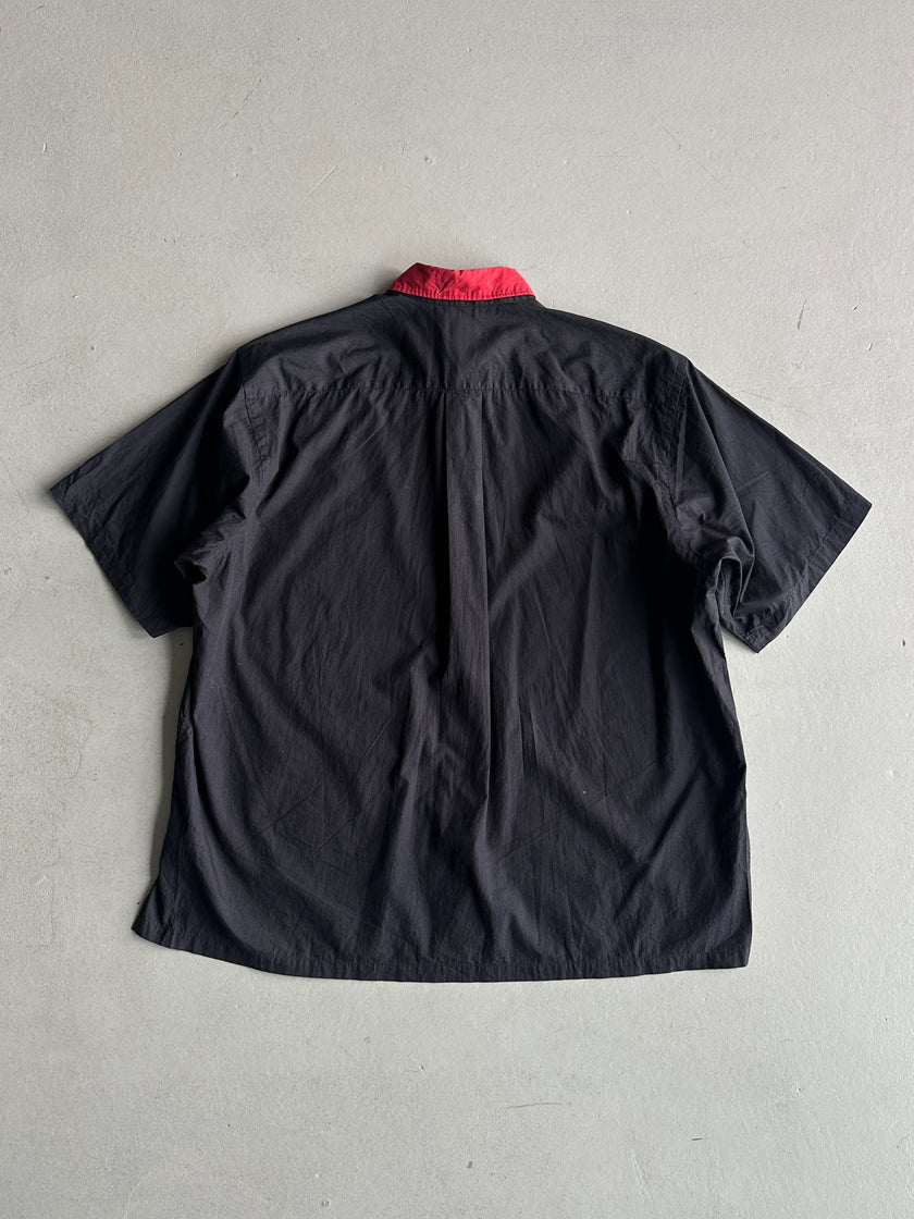 COMME DES GARÇONS HOMME - S/S 1991 CONTRASTING COLLAR SHORT SLEEVE SHIRT