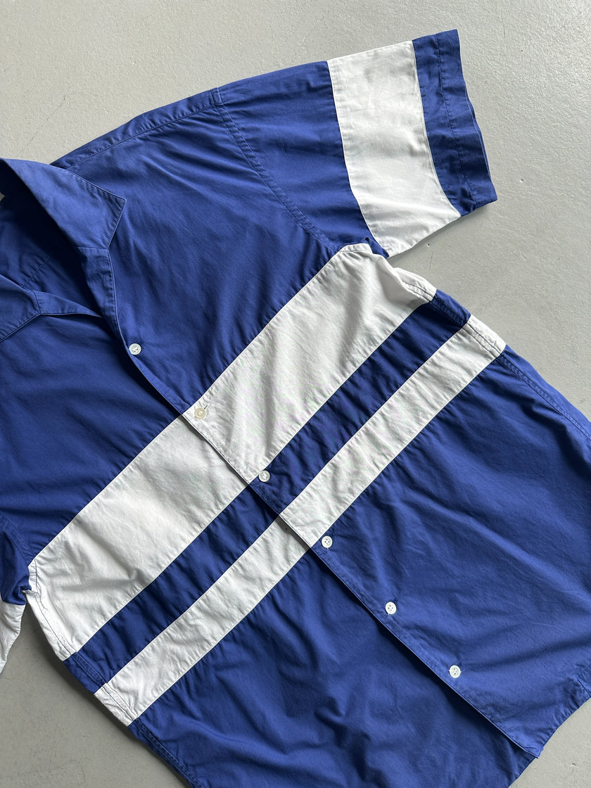 ISSEY MIYAKE DUETRIO - 1980s COLOUR BLOCK HALF SHIRT SLEEVE