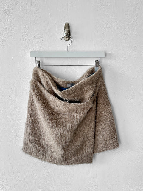 COSTUME NATIONAL - F/W 2012 FAUX FUR WRAP MINI SKIRT