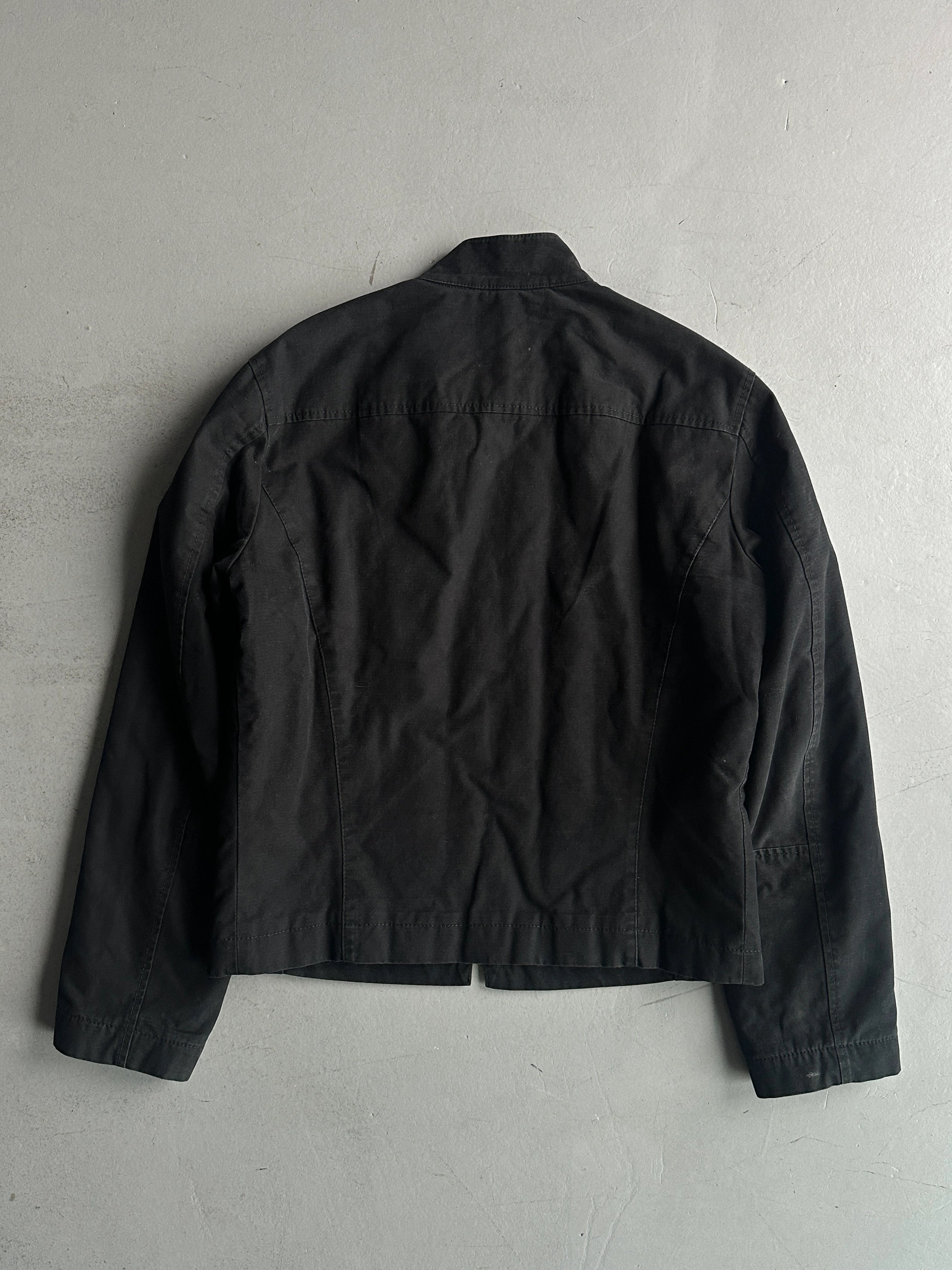 BIKKEMBERGS - A/W 2006 PADDED JACKET WITH LEATHER FRONT LOGO LETTERING