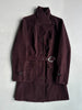 KATHARINE HAMNETT - 1990s VELVET BELTED TRENCH COAT