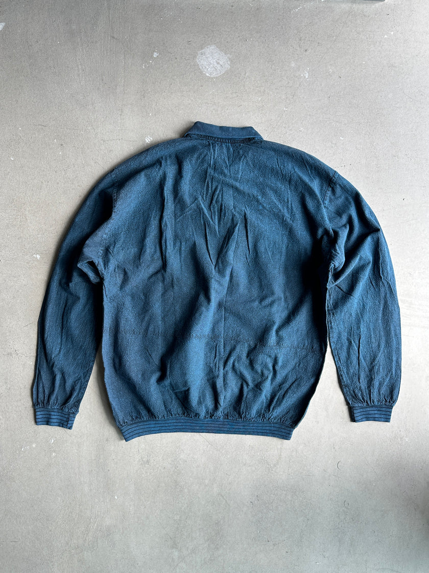 1980s DENIM LOOK POLO SWEATER