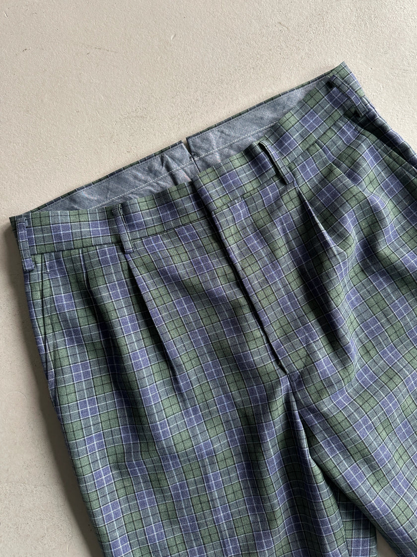 JUNYA WATANABE COMME DES GARÇONS - S/S 2014 FRONT PLEATS CHECKED BERMUDA SHORTS