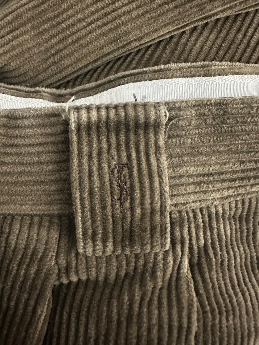 YVES SAINT LAURENT - 1980s CORDUROY FRONT PLEATS TROUSERS