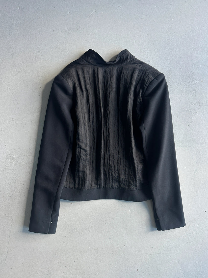 HELMUT LANG - early 2000s COLLARLESS BOXY FIT BLAZER
