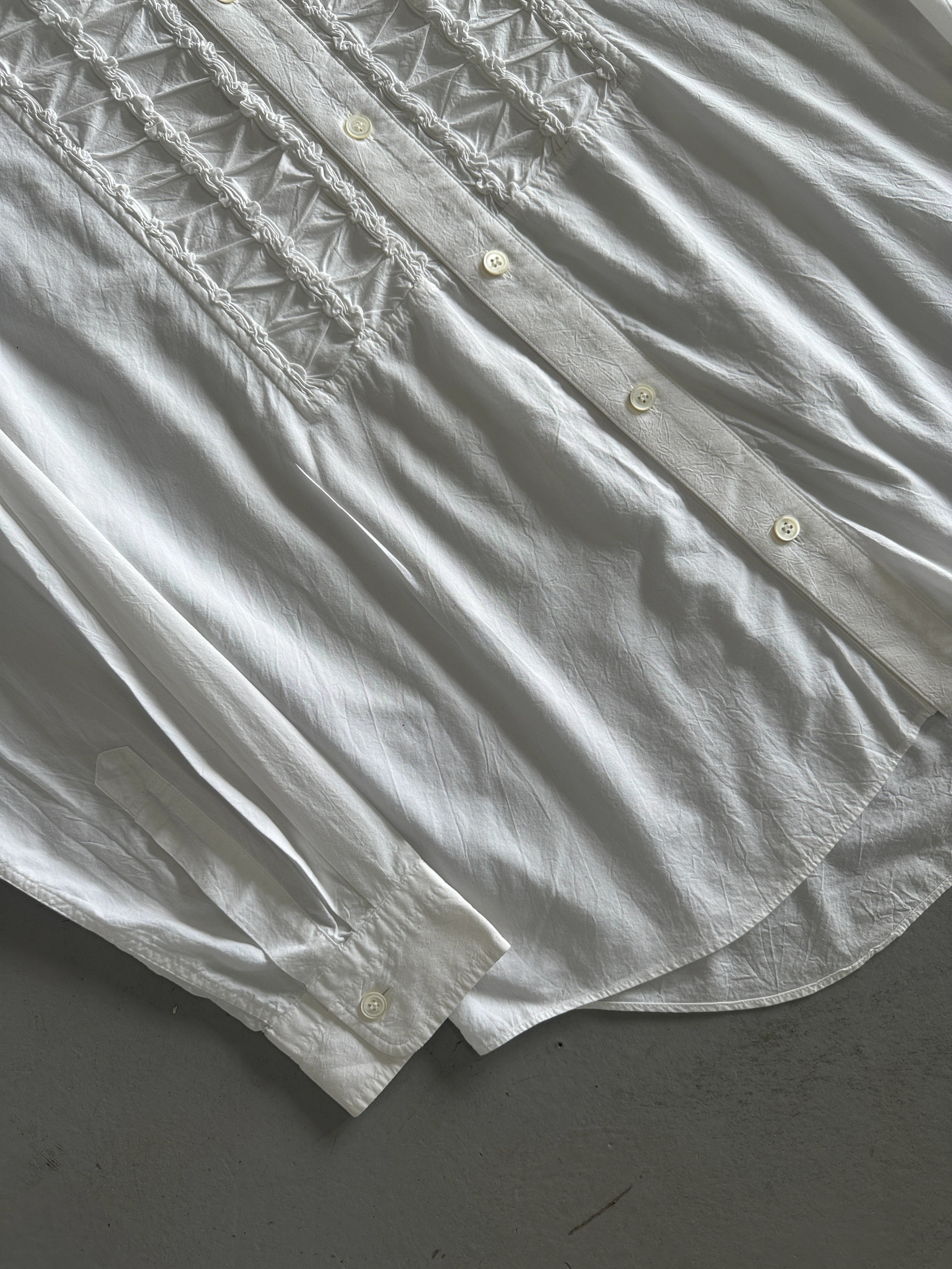 ISSEY MIYAKE - S/S 2005 KNOT FRONT PANEL LONG SLEEVE SHIRT