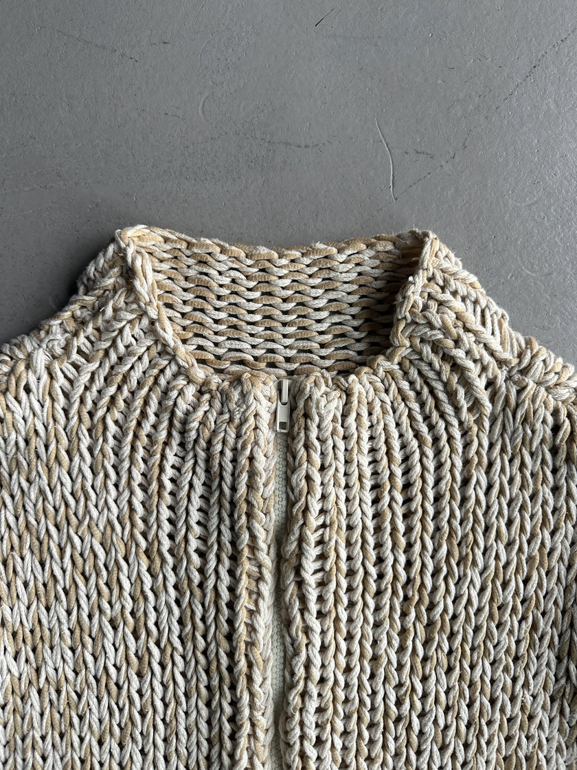 ITALIAN LABEL early 2000s KNITTED YARN ZIPPED VEST GILET