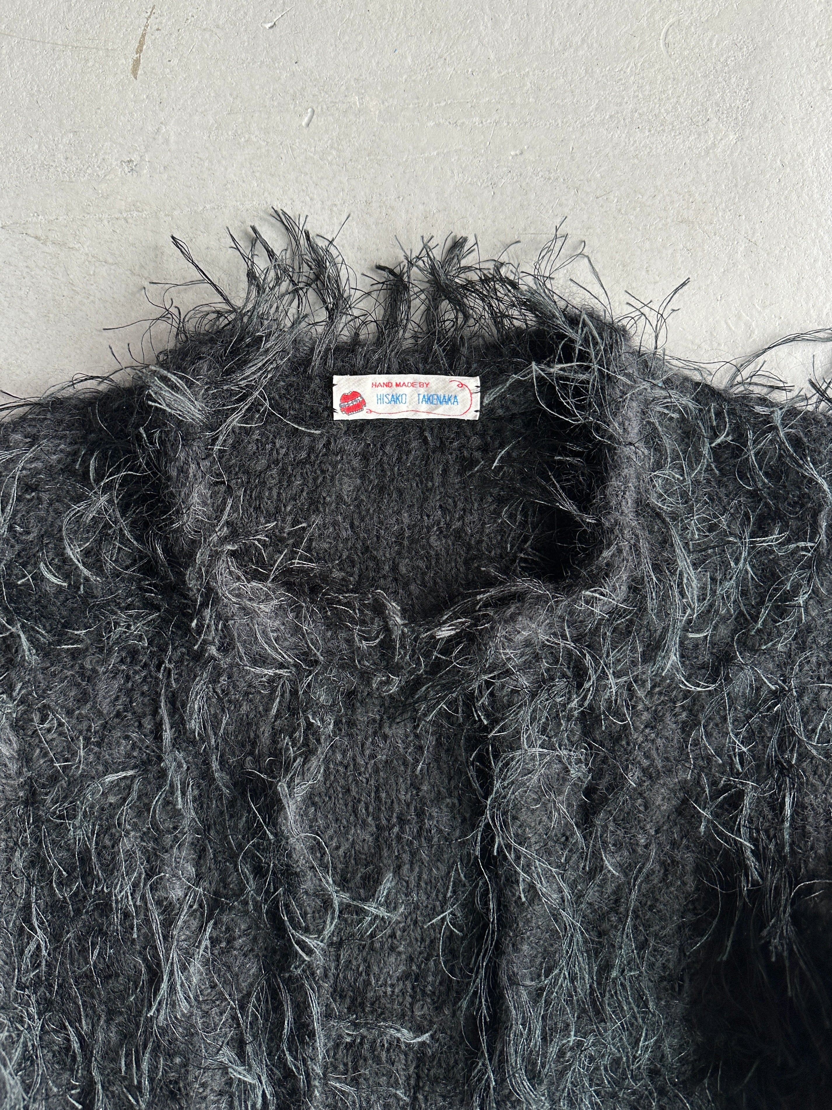 HISAKO TAKENAKA - 2000s HANDMADE KNIT OPEN FRONT CARDIGAN