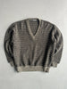 ISSEY MIYAKE - 1980s V NECK CHUNKY KNIT BOXY FIT JUMPER