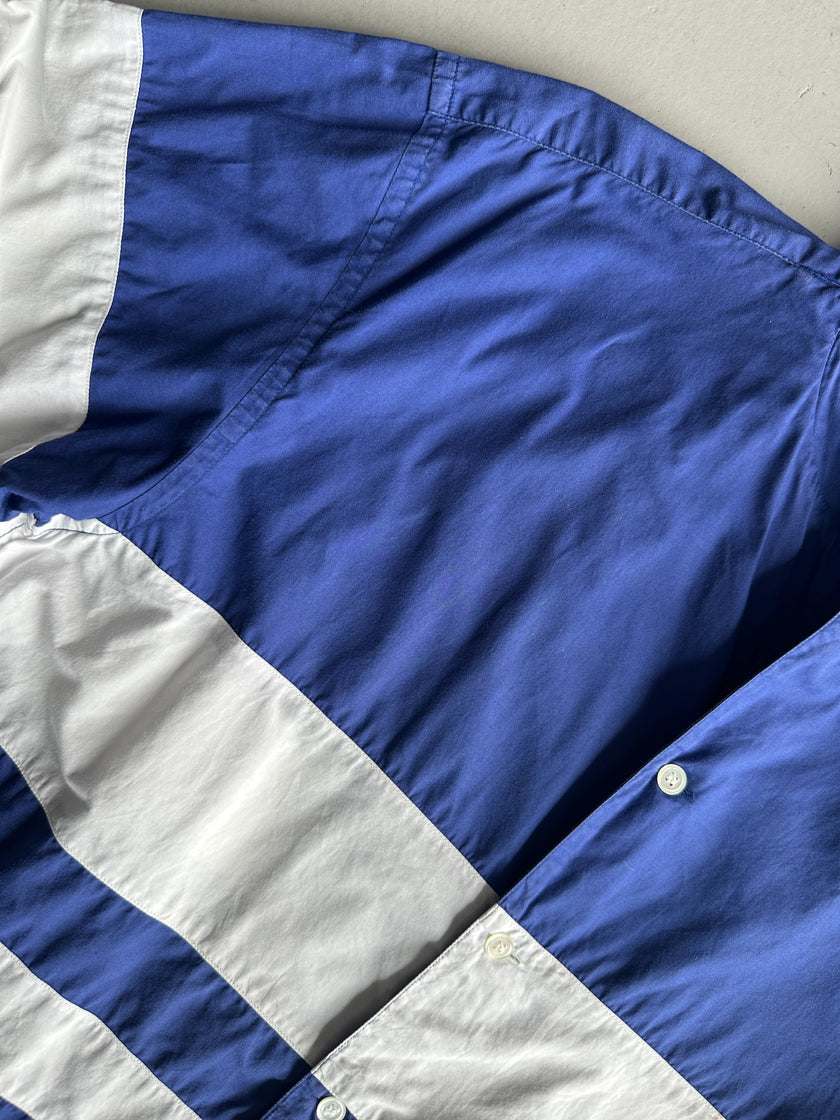 ISSEY MIYAKE DUETRIO - 1980s COLOUR BLOCK HALF SHIRT SLEEVE