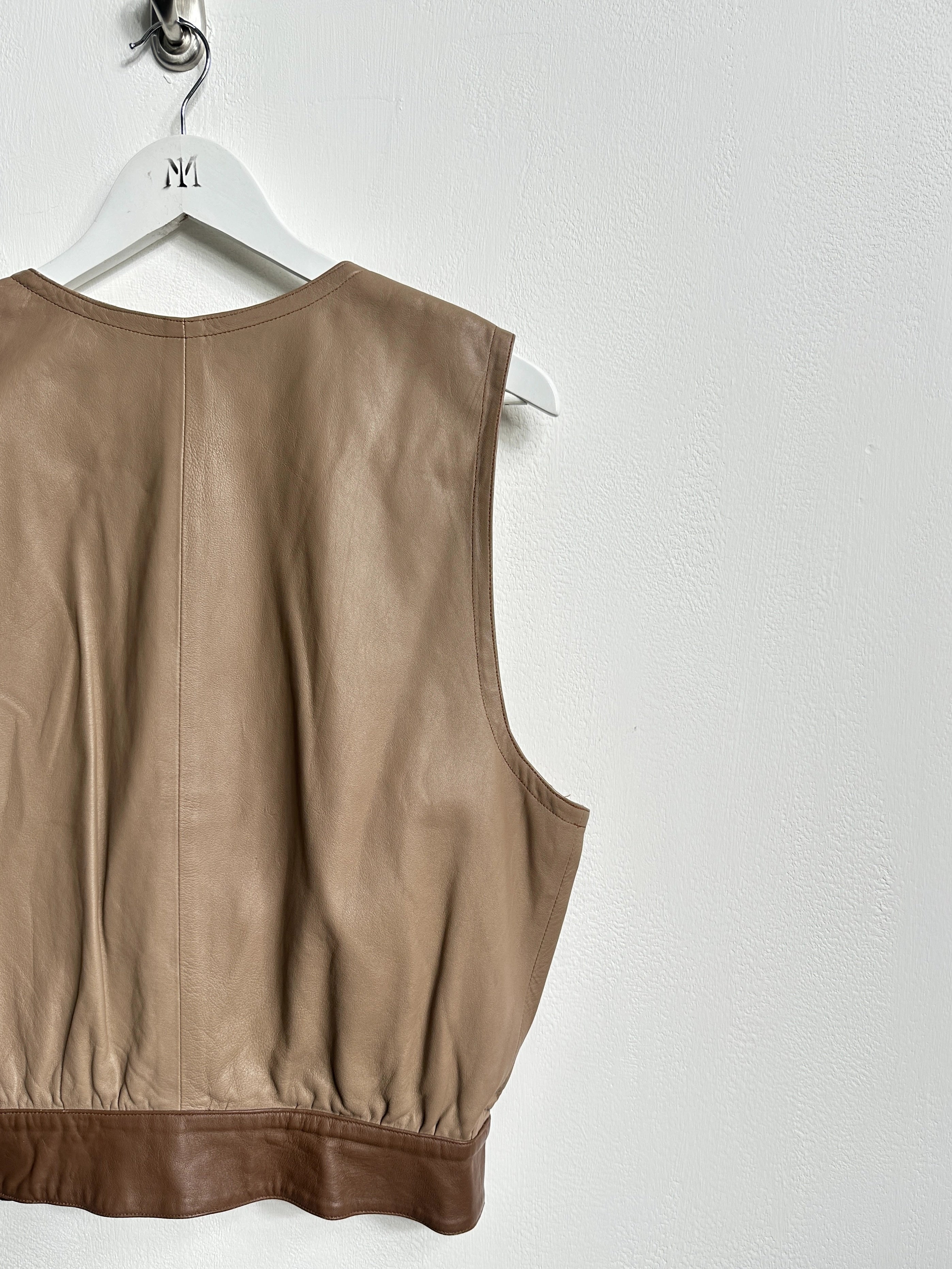 1980s TWO TONE LEATHER WAISTCOAT
