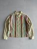 COMME DES GARÇONS - 2000s STRIPED FRONT LIGHT ZIPPED JACKET