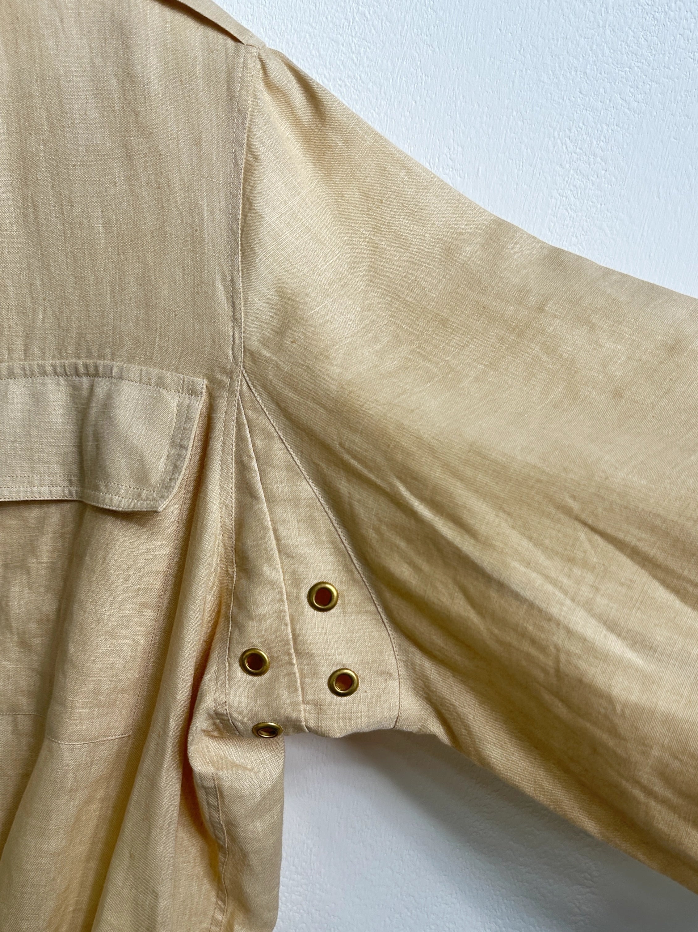 ITALIAN LABEL 1980s LINEN BLOUSON JACKET