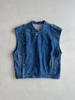 1980s ASYMMETRICAL CLOSURE DENIM GILET