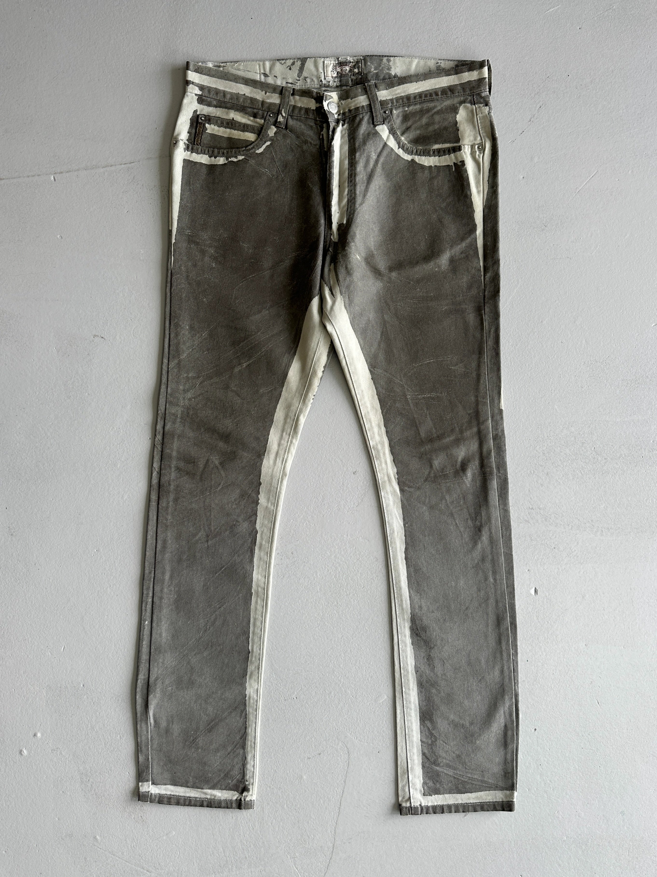 ARMANI JEANS - 1990s WAXED JEANS TROUSERS