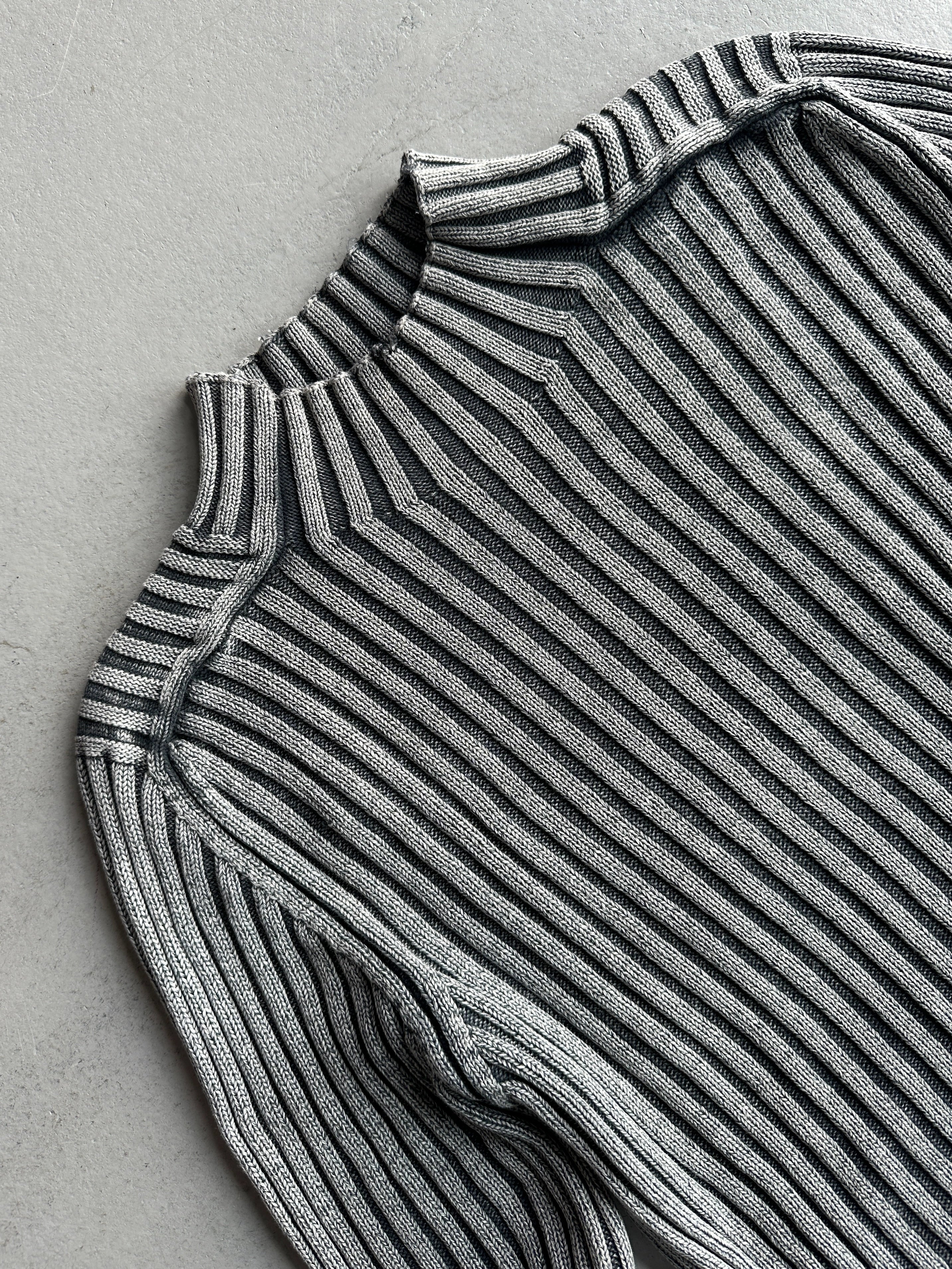 DANIELE ALESSANDRINI - 1990s MOCK NECK RIBBED JUMPER