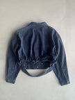 CLAUDE MONTANA - 1990s DECONSTRUCTED CROP FIT JACKET WITH STAR STUDS