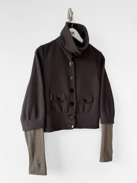 EMPORIO ARMANI - F/W 2015 WOOL JACKET WITH LAYERED SLEEVE