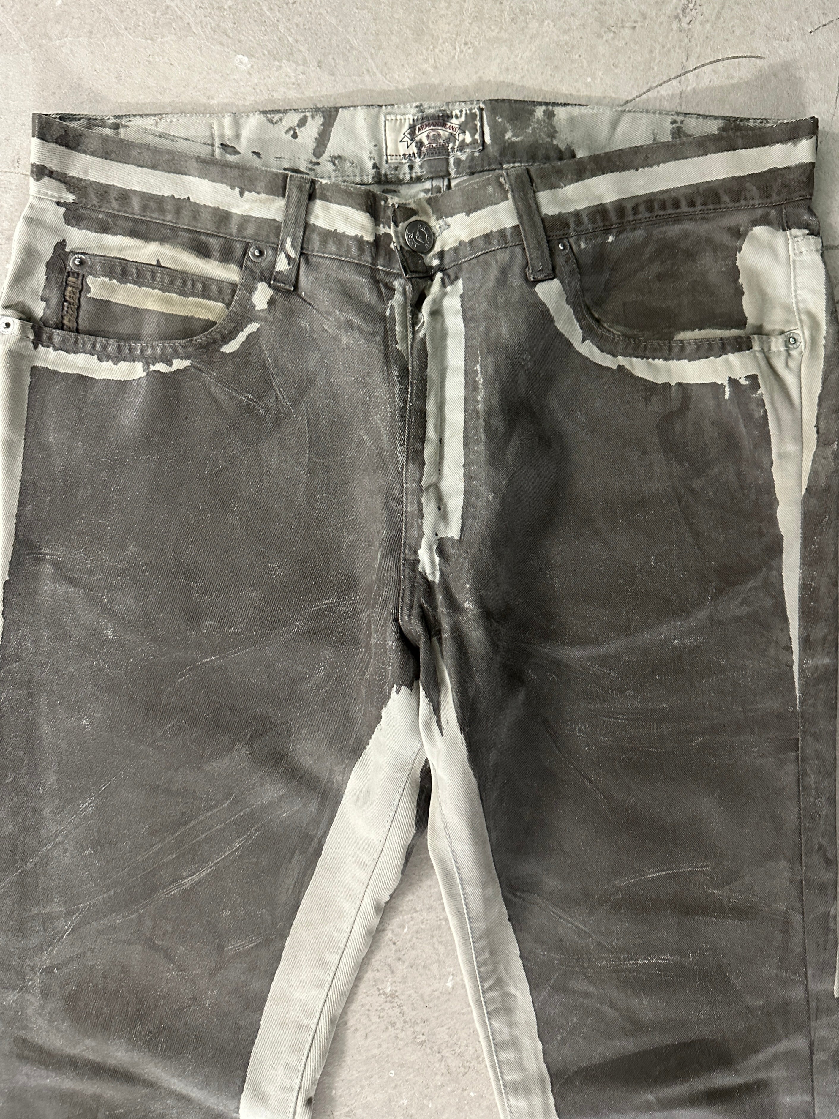 ARMANI JEANS- 1990s WAXED JEANS