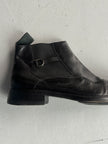 ITALIAN LABEL 2000s LEATHER BOOTS WITH APRON STITCHING