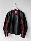 ARMANI COLLEZIONI - 1990s BIKER LEATHER JACKET WITH CURVED SLEEVE