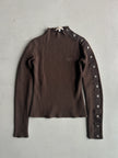 EMPORIO ARMANI - 2000s METAL BUTTON SLEEVE CROP FIT JUMPER