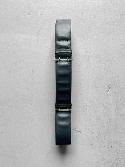 GIANNI VERSACE - 1980s DOUBLE BUCKLE LEATHER BELT