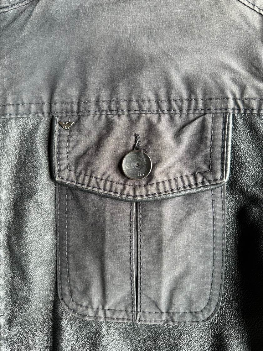 ARMANI JEANS - 1990 LEATHER BOMBER JACKET