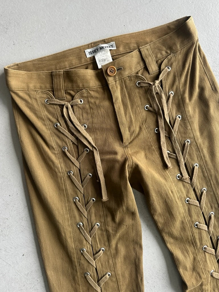 ISSEY MIYAKE - S/S 2004 LACED FRONT TROUSERS