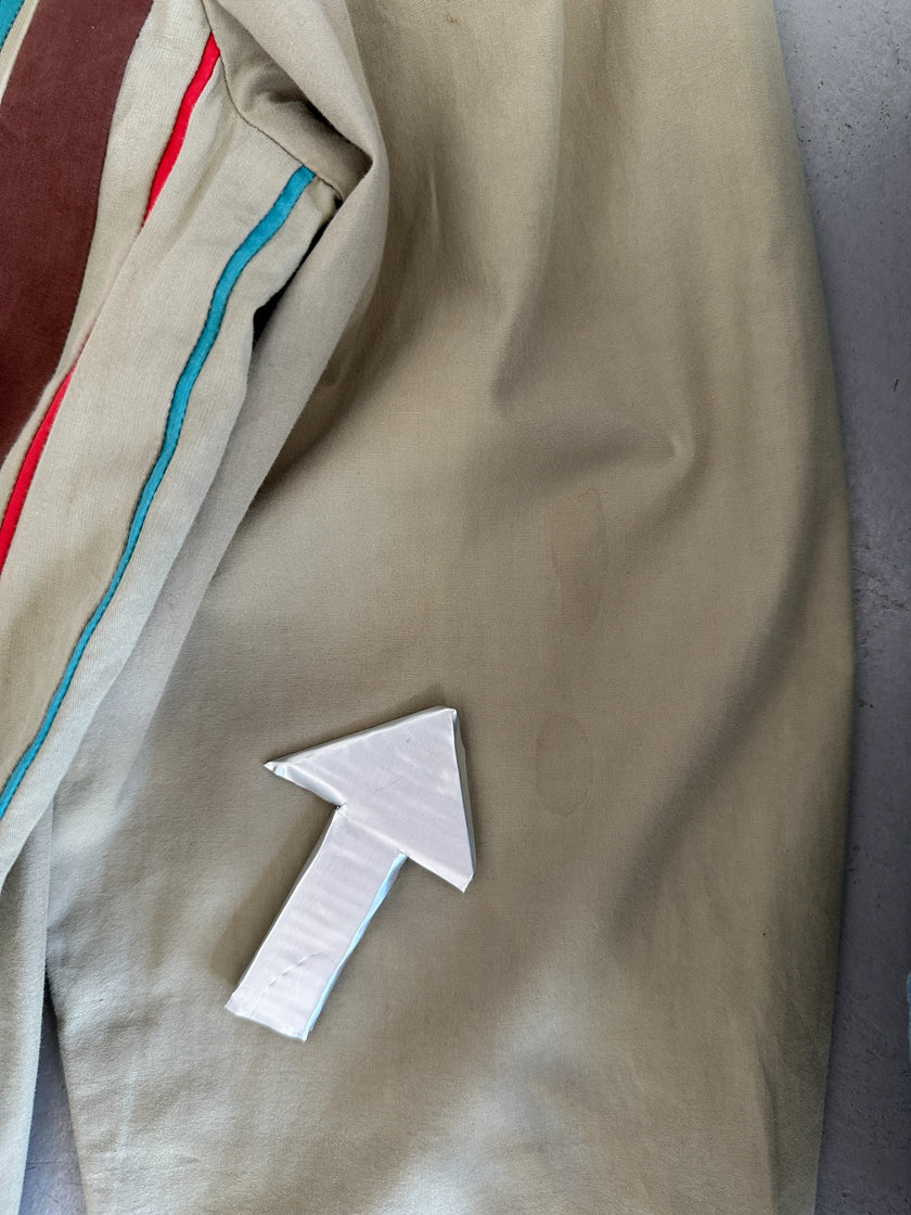 COMME DES GARÇONS - 2000s STRIPED FRONT LIGHT ZIPPED JACKET