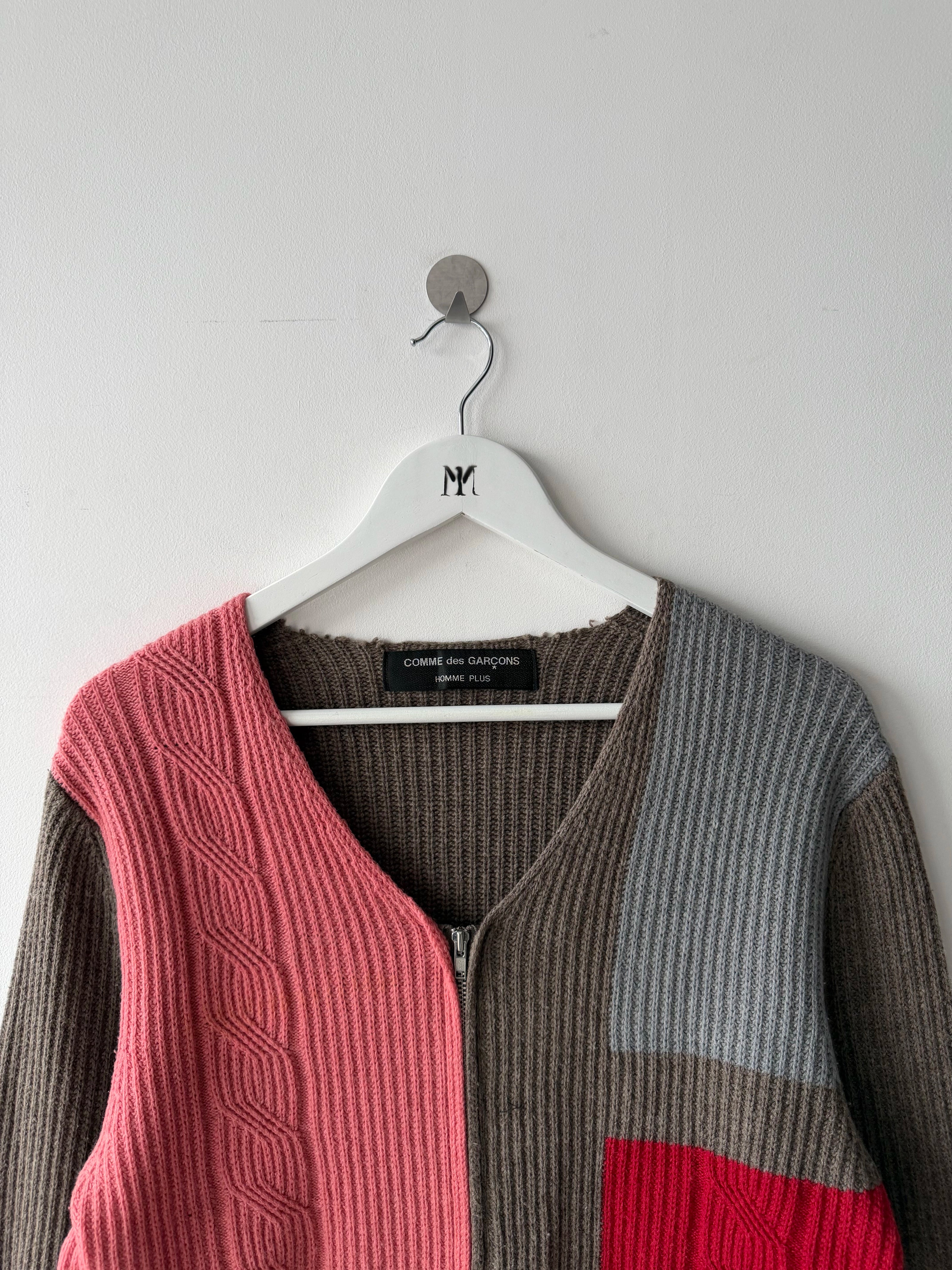 COMME DES GARÇONS - F/W 2000 COLOUR BLOCK ZIPPED KNIT CARDIGAN