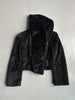 EMPORIO ARMANI - 1980s WAVED FAUX FUR BELTED JACKET