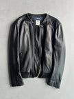 VERSUS VERSACE - early 2000s REMOVABLE COLLAR LEATHER JACKET