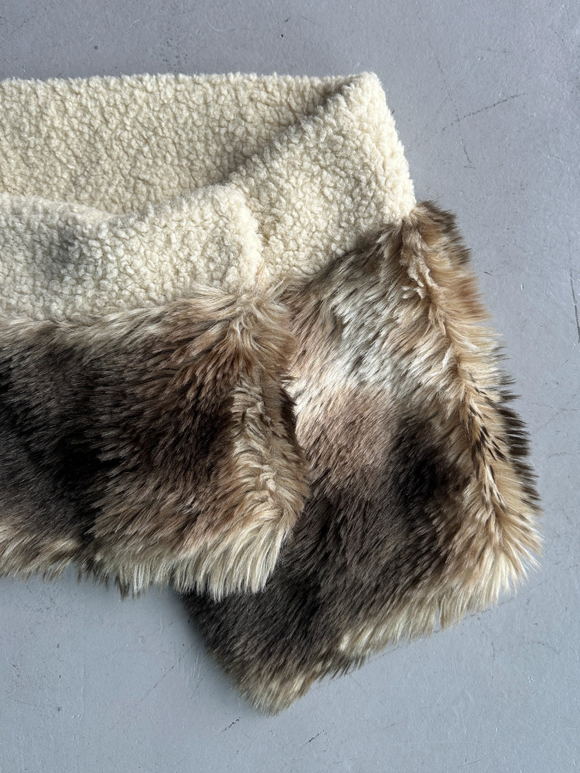 YOHJI YAMAMOTO Y's - A/W 2000 ARCHIVE MINI WRAP FUR SKIRT/COLLAR